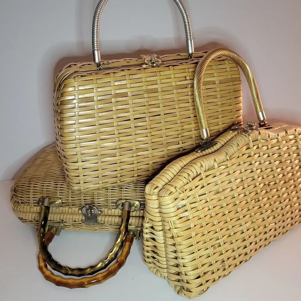 Vintage Rattan Wicker Purse/Tote